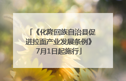 《化隆回族自治县促进拉面产业发展条例》7月1日起施行