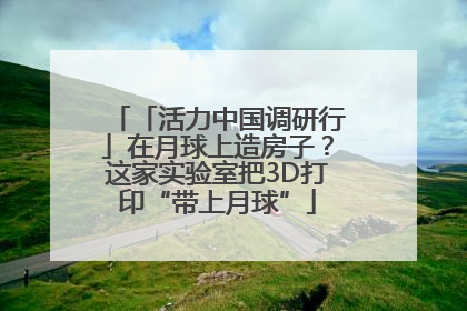 「活力中国调研行」在月球上造房子？这家实验室把3D打印“带上月球”