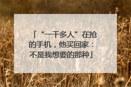 “一千多人”在抢的手机，他买回家：不是我想要的那种