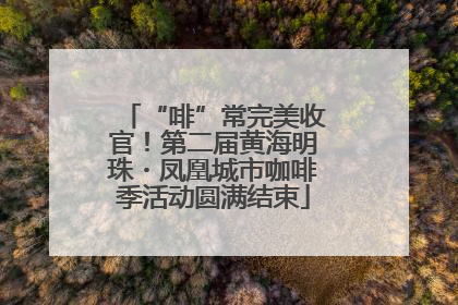 “啡”常完美收官！第二届黄海明珠・凤凰城市咖啡季活动圆满结束