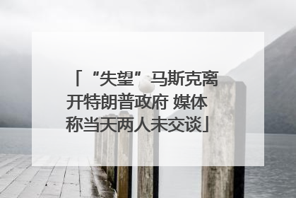 “失望”马斯克离开特朗普政府 媒体称当天两人未交谈
