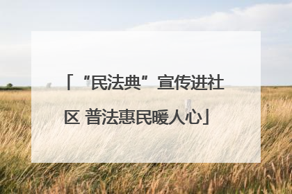 “民法典”宣传进社区 普法惠民暖人心