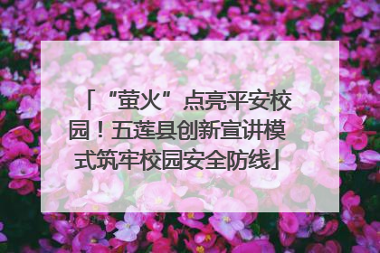 “萤火”点亮平安校园！五莲县创新宣讲模式筑牢校园安全防线