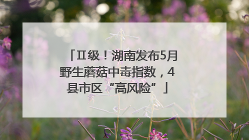 Ⅱ级！湖南发布5月野生蘑菇中毒指数，4县市区“高风险”