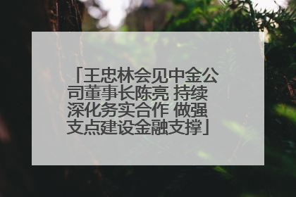 王忠林会见中金公司董事长陈亮 持续深化务实合作 做强支点建设金融支撑