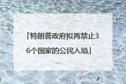 特朗普政府拟再禁止36个国家的公民入境