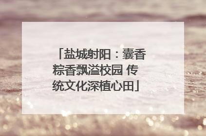 盐城射阳：囊香粽香飘溢校园 传统文化深植心田