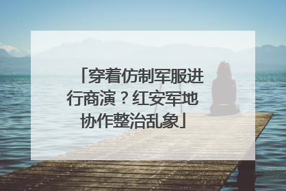 穿着仿制军服进行商演？红安军地协作整治乱象