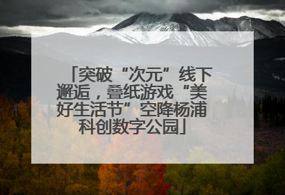 突破“次元”线下邂逅，叠纸游戏“美好生活节”空降杨浦科创数字公园