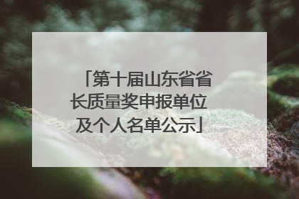 第十届山东省省长质量奖申报单位及个人名单公示