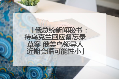 俄总统新闻秘书：待乌克兰回应备忘录草案 俄美乌领导人近期会晤可能性小