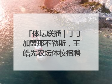 体坛联播｜丁丁加盟那不勒斯，王皓先农坛体校招聘笔试第一