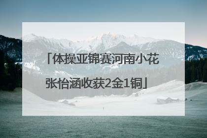 体操亚锦赛河南小花张怡涵收获2金1铜
