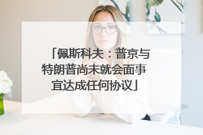 佩斯科夫：普京与特朗普尚未就会面事宜达成任何协议