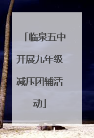 临泉五中开展九年级减压团辅活动