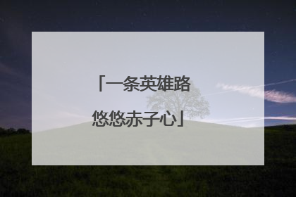 一条英雄路 悠悠赤子心