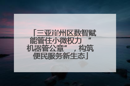 三亚崖州区数智赋能管住小微权力 “机器管公章”，构筑便民服务新生态