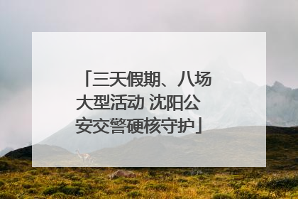 三天假期、八场大型活动 沈阳公安交警硬核守护