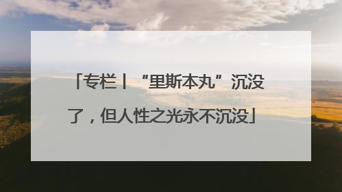 专栏丨“里斯本丸”沉没了，但人性之光永不沉没