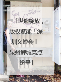 世遗绽放，版权赋能！深圳文博会上 泉州鲤城亮点纷呈