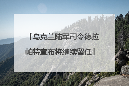 乌克兰陆军司令德拉帕特宣布将继续留任
