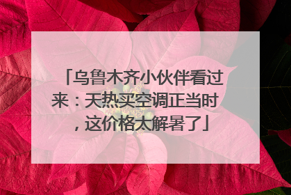 乌鲁木齐小伙伴看过来：天热买空调正当时，这价格太解暑了
