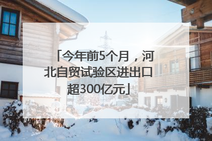 今年前5个月，河北自贸试验区进出口超300亿元