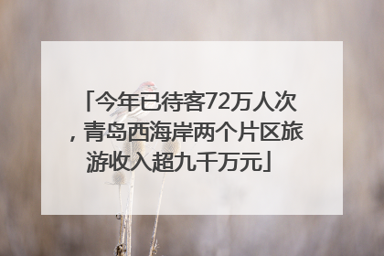 今年已待客72万人次，青岛西海岸两个片区旅游收入超九千万元