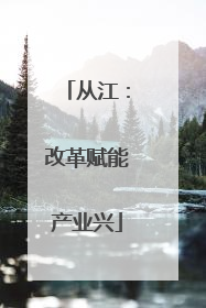 从江：改革赋能产业兴