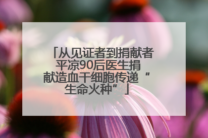 从见证者到捐献者 平凉90后医生捐献造血干细胞传递“生命火种”