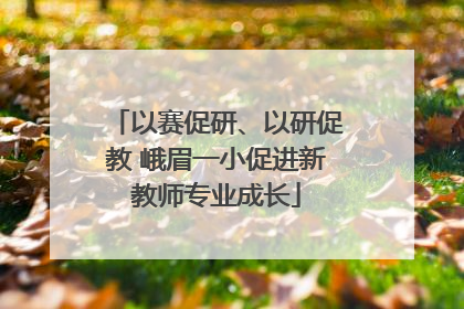 以赛促研、以研促教 峨眉一小促进新教师专业成长
