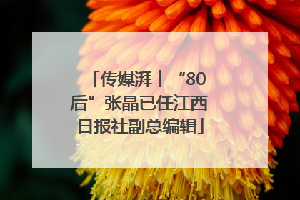 传媒湃︱“80后”张晶已任江西日报社副总编辑