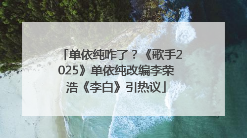 单依纯咋了？《歌手2025》单依纯改编李荣浩《李白》引热议