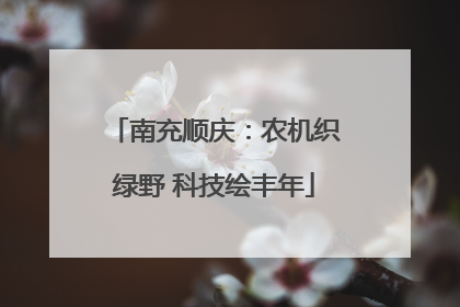 南充顺庆：农机织绿野 科技绘丰年