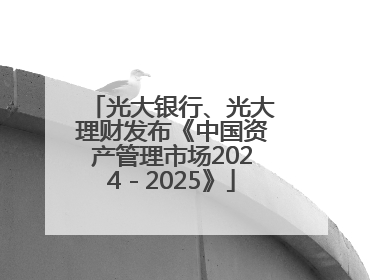 光大银行、光大理财发布《中国资产管理市场2024－2025》