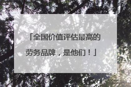 全国价值评估最高的劳务品牌，是他们！