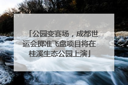公园变赛场，成都世运会掷准飞盘项目将在桂溪生态公园上演