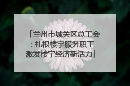 兰州市城关区总工会：扎根楼宇服务职工 激发楼宇经济新活力