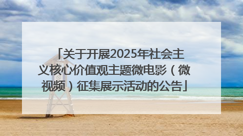 关于开展2025年社会主义核心价值观主题微电影（微视频）征集展示活动的公告