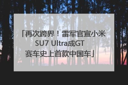 再次跨界！雷军官宣小米SU7 Ultra成GT赛车史上首款中国车