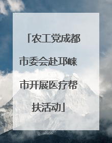 农工党成都市委会赴邛崃市开展医疗帮扶活动