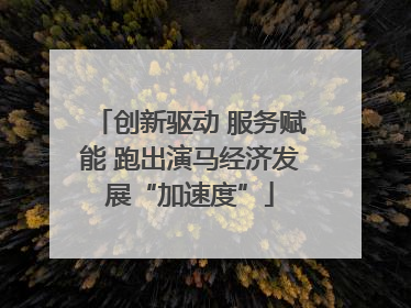创新驱动 服务赋能 跑出演马经济发展“加速度”