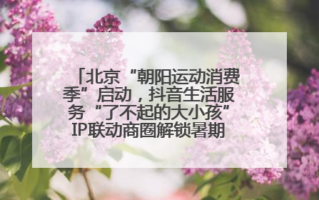 北京“朝阳运动消费季”启动，抖音生活服务“了不起的大小孩”IP联动商圈解锁暑期亲子消费新场景