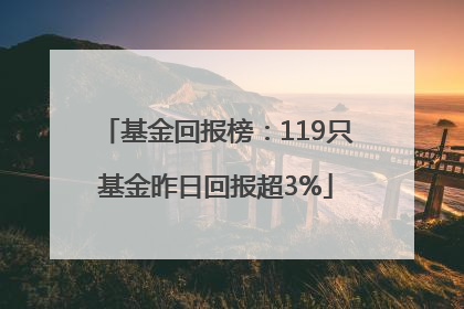 基金回报榜：119只基金昨日回报超3%