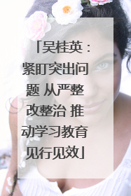吴桂英：紧盯突出问题 从严整改整治 推动学习教育见行见效