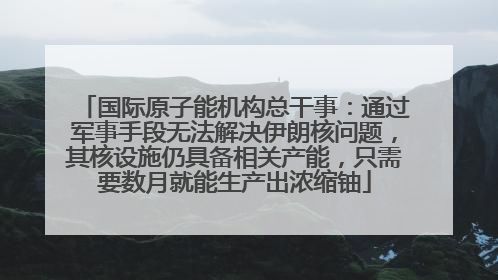 国际原子能机构总干事：通过军事手段无法解决伊朗核问题，其核设施仍具备相关产能，只需要数月就能生产出浓缩铀