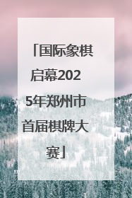 国际象棋启幕2025年郑州市首届棋牌大赛