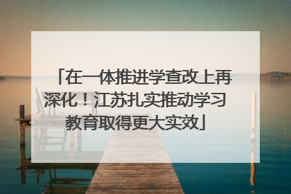 在一体推进学查改上再深化！江苏扎实推动学习教育取得更大实效