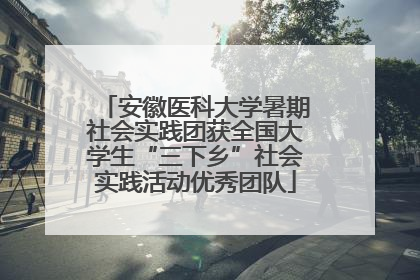 安徽医科大学暑期社会实践团获全国大学生“三下乡”社会实践活动优秀团队