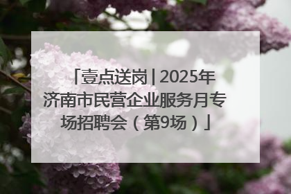 壹点送岗│2025年济南市民营企业服务月专场招聘会（第9场）